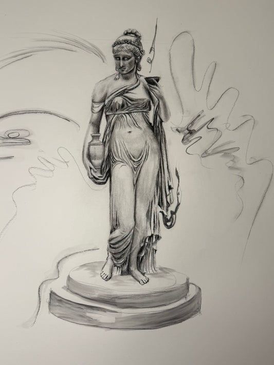 Nymph Charcoal Drawing