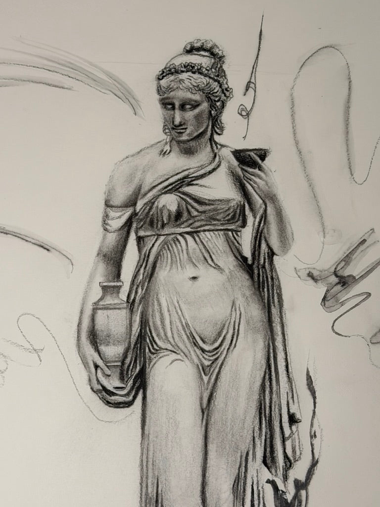 Nymph Charcoal Drawing