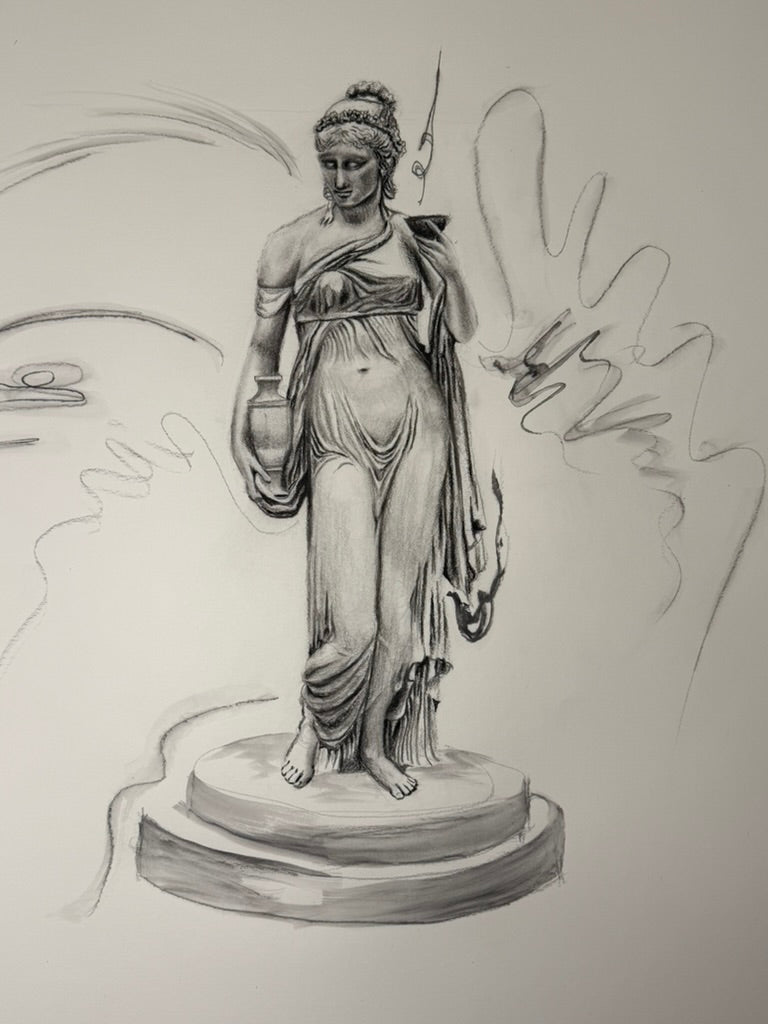 Nymph Charcoal Drawing