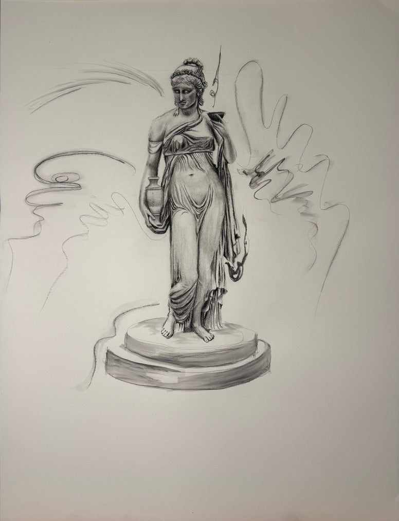 Nymph Charcoal Drawing