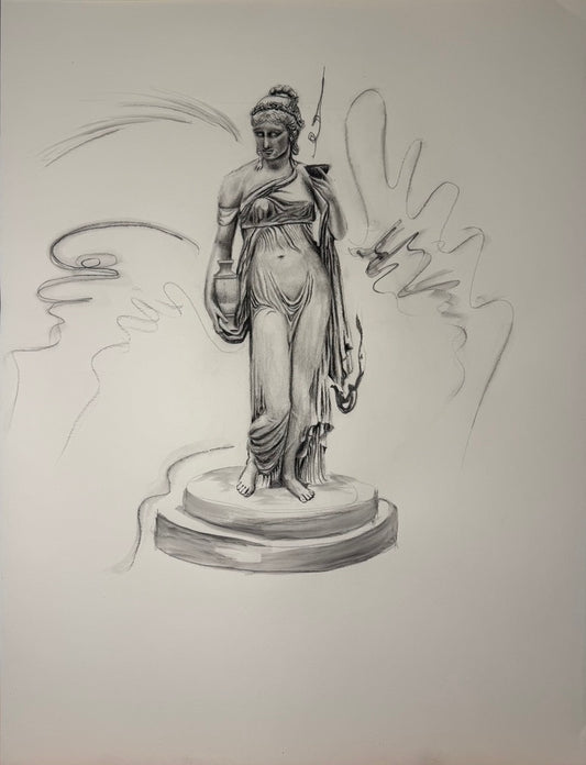 Nymph Charcoal Drawing